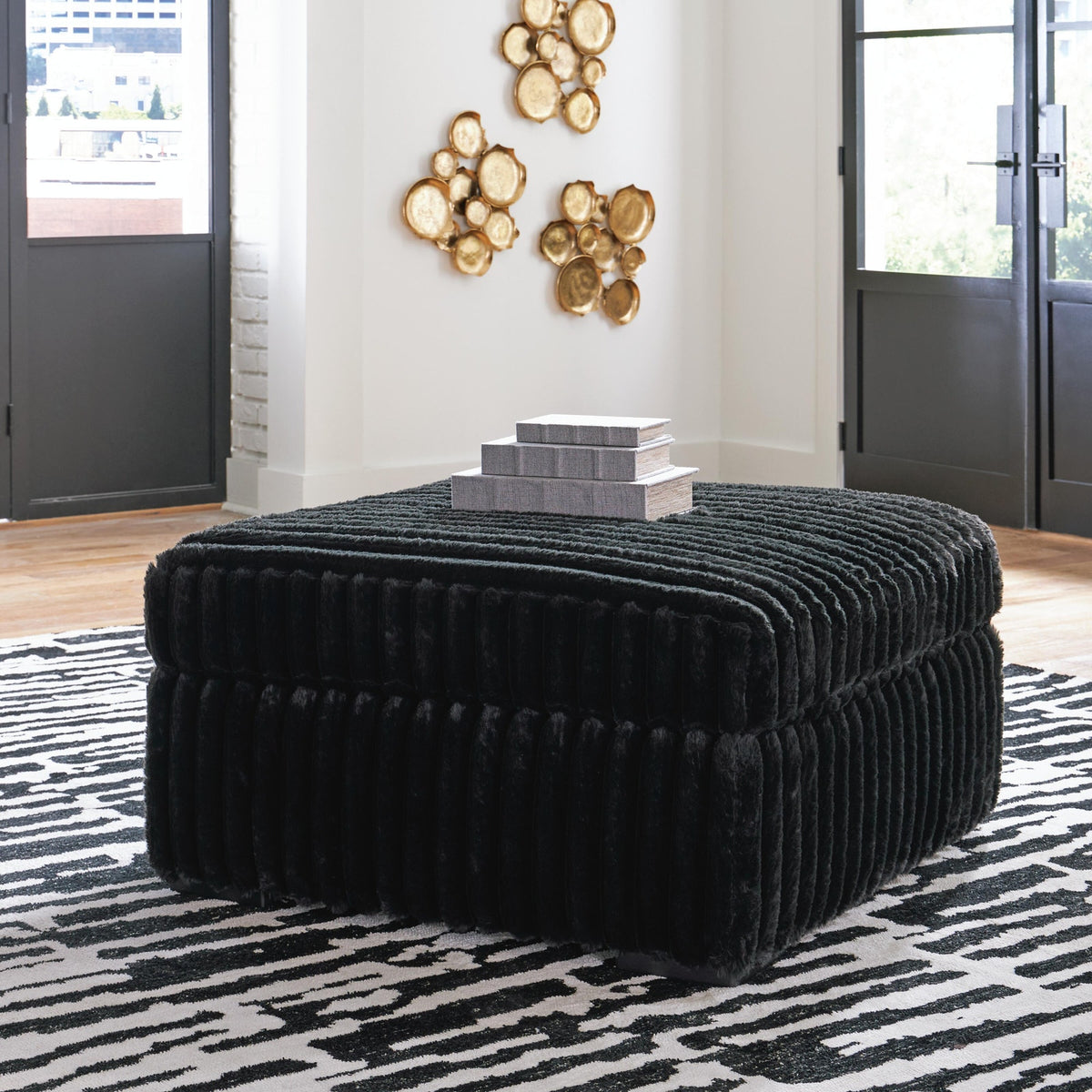 Midnight Madness Onyx Oversized Ottoman
