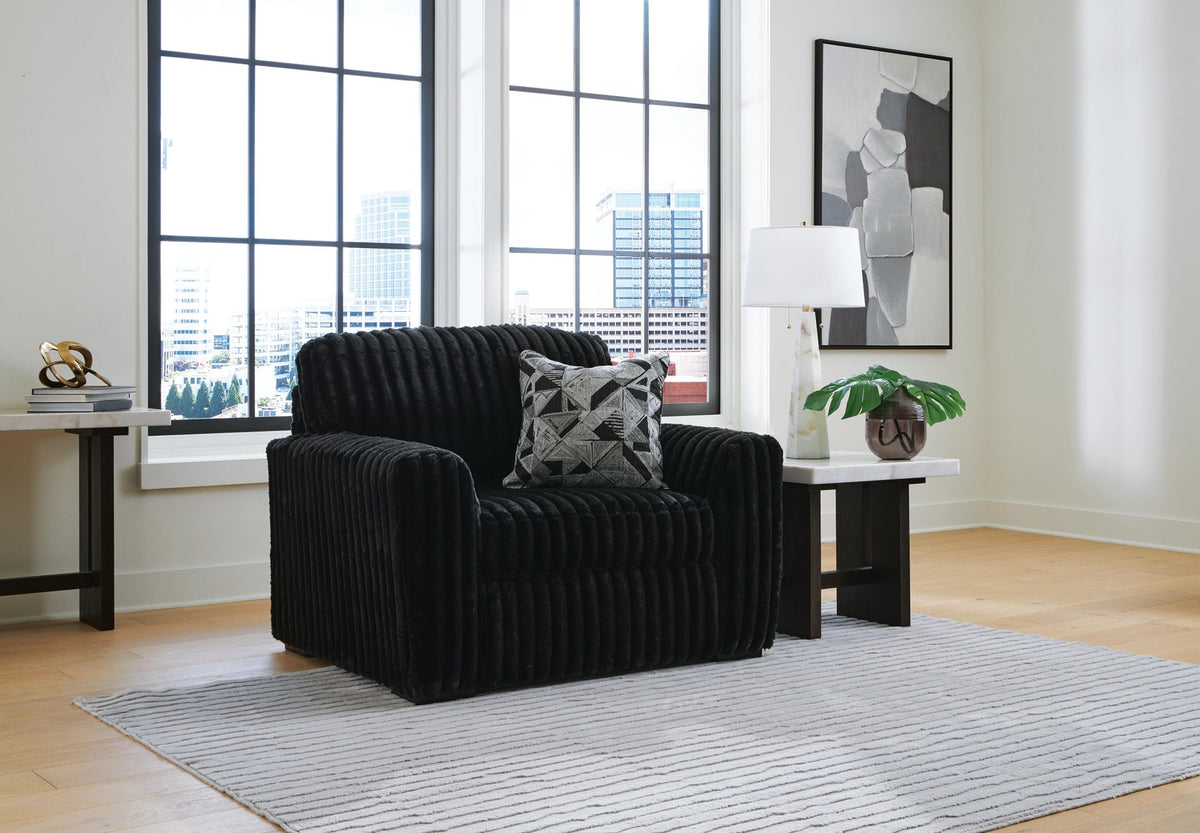 Midnight-Madness Onyx Chair And A Half