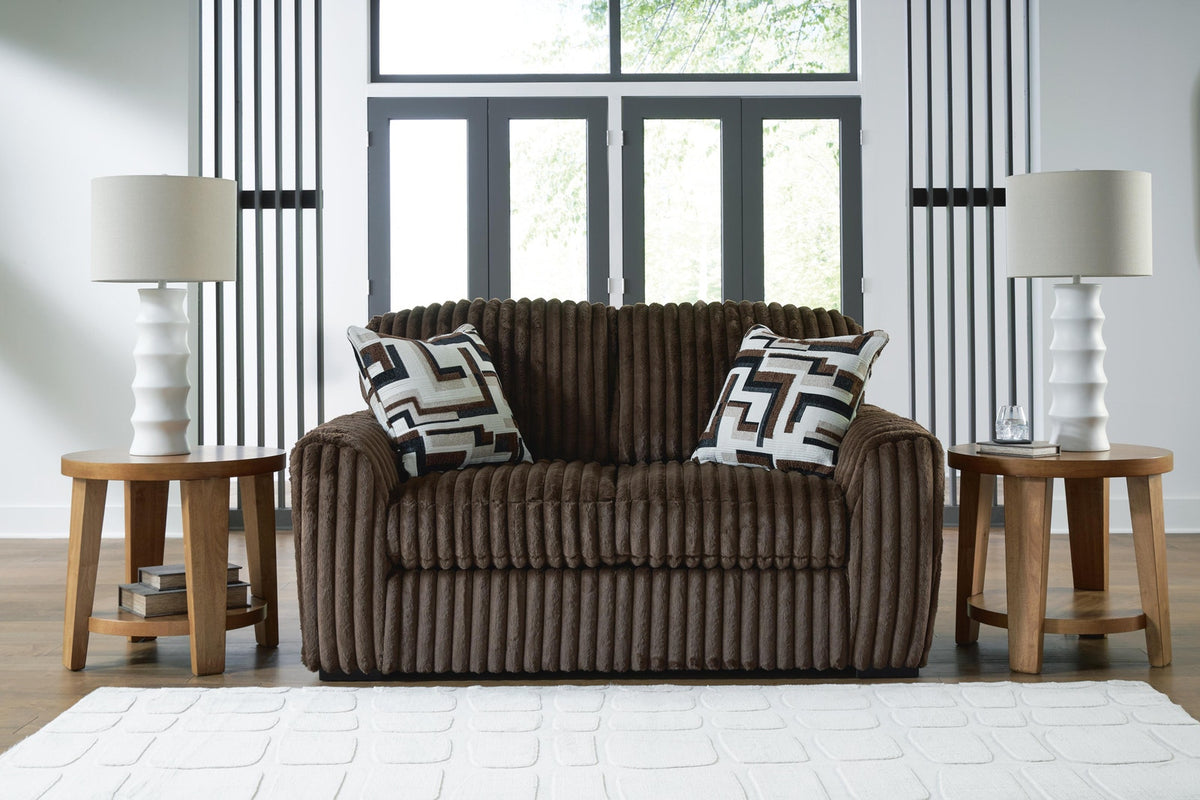 Midnight-Madness Chocolate Loveseat