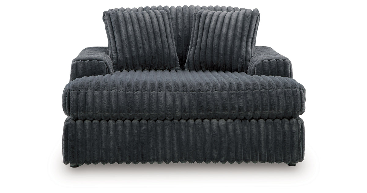 Midnight-Madness Gunmetal Oversized Chaise