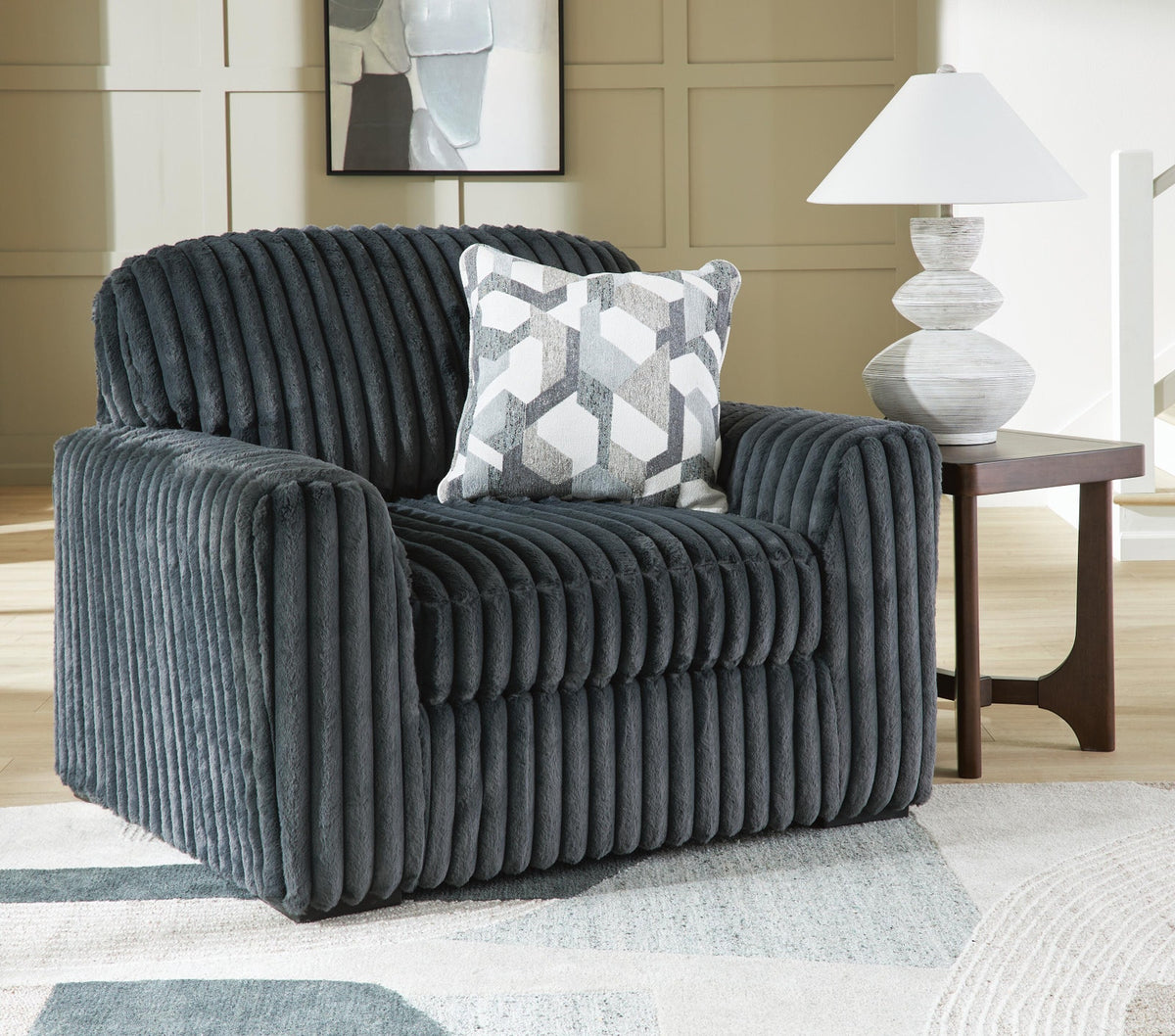 Midnight-Madness Gunmetal Chair And A Half