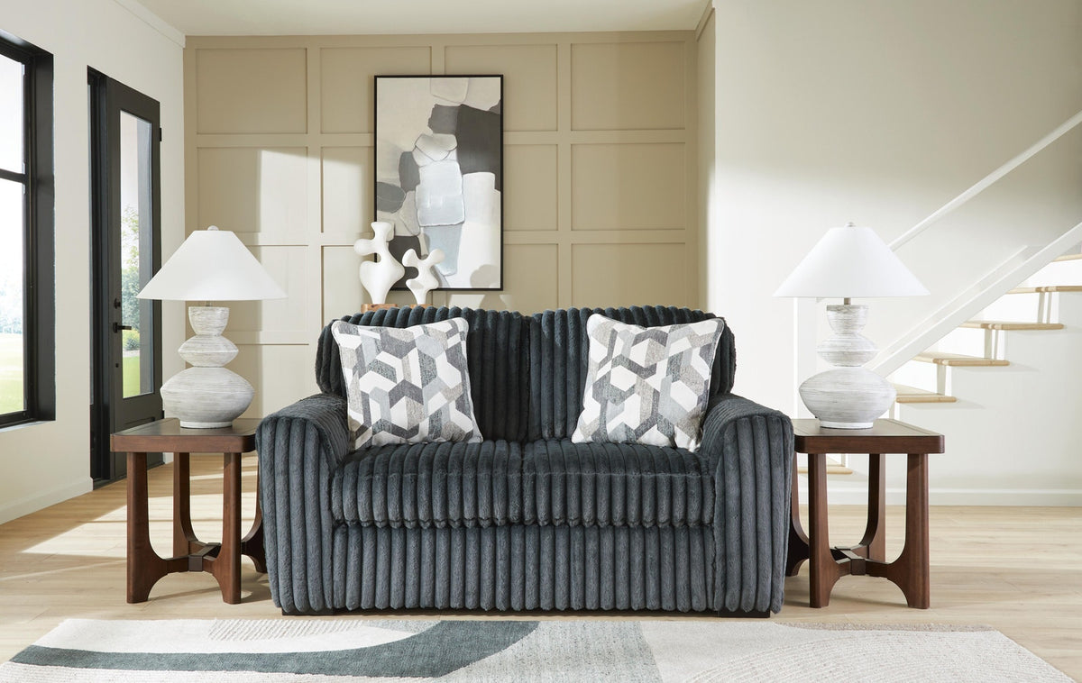 Midnight-Madness Gunmetal Loveseat