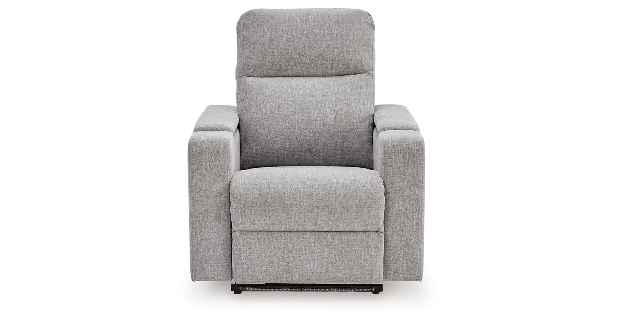 Pineland Pewter Glider Power Recliner with Audio System