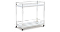 Chaseton Clear/Silver Finish Bar Cart