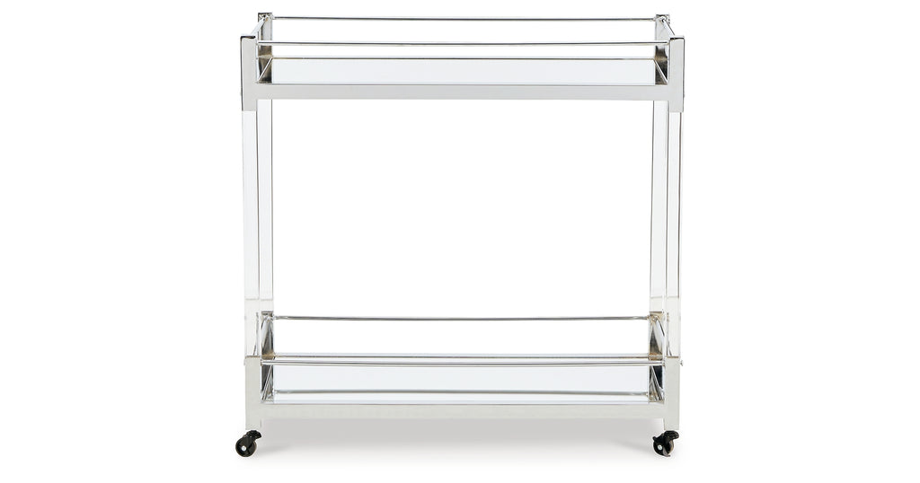 Chaseton Clear/Silver Finish Bar Cart