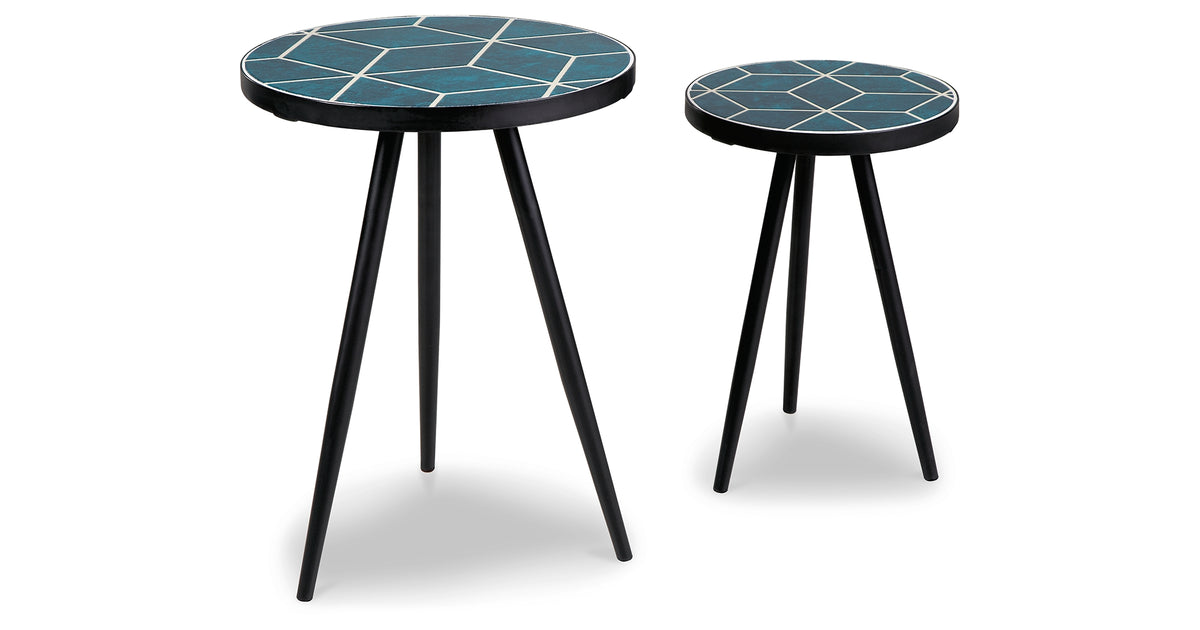 Clairbelle Teal Accent Table (Set of 2)