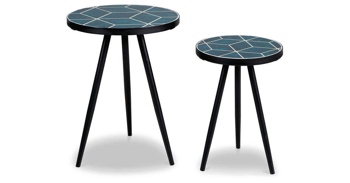 Clairbelle Teal Accent Table (Set of 2)