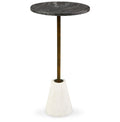Caramont Black/White/Gold Finish Accent Table