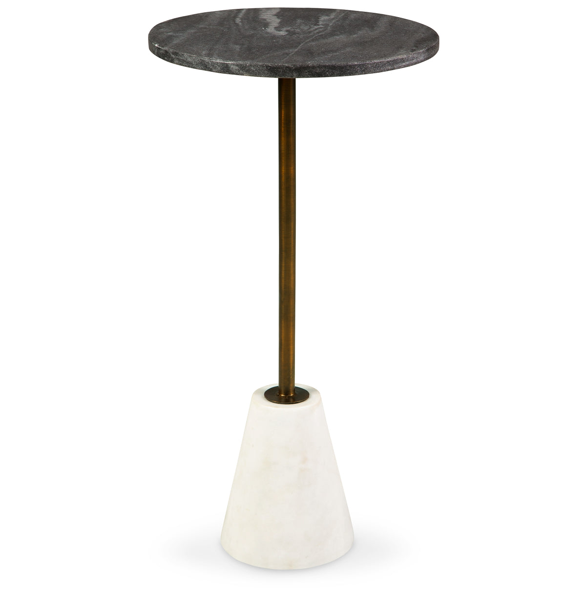 Caramont Black/White/Gold Finish Accent Table