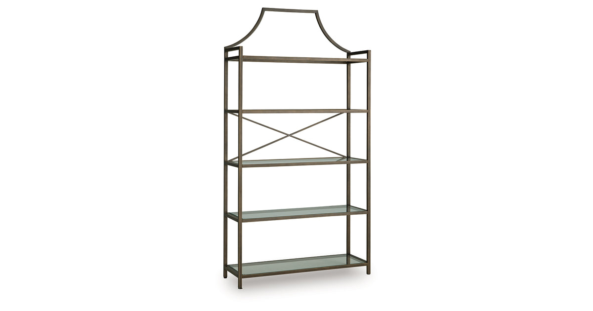 Bernonly Antique Bronze Finish Bookcase