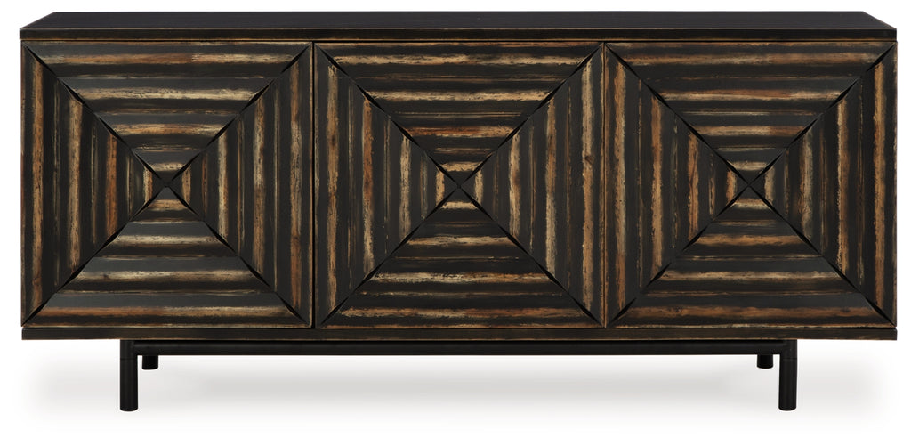 Fair Ridge Distressed Black Accent Cabinet