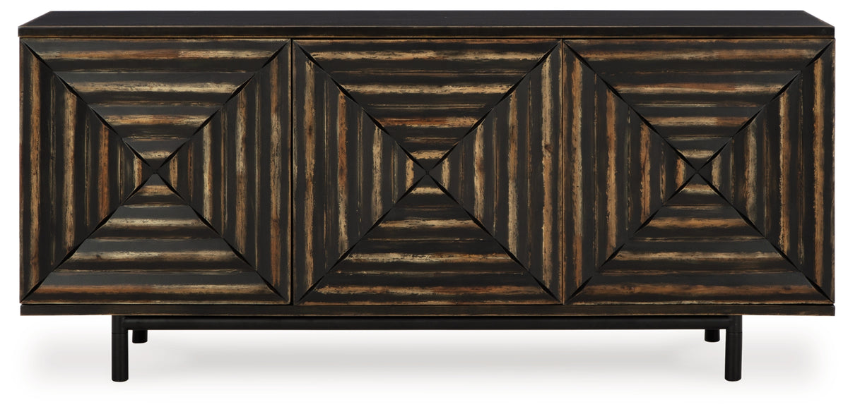 Fair Ridge Distressed Black Accent Cabinet