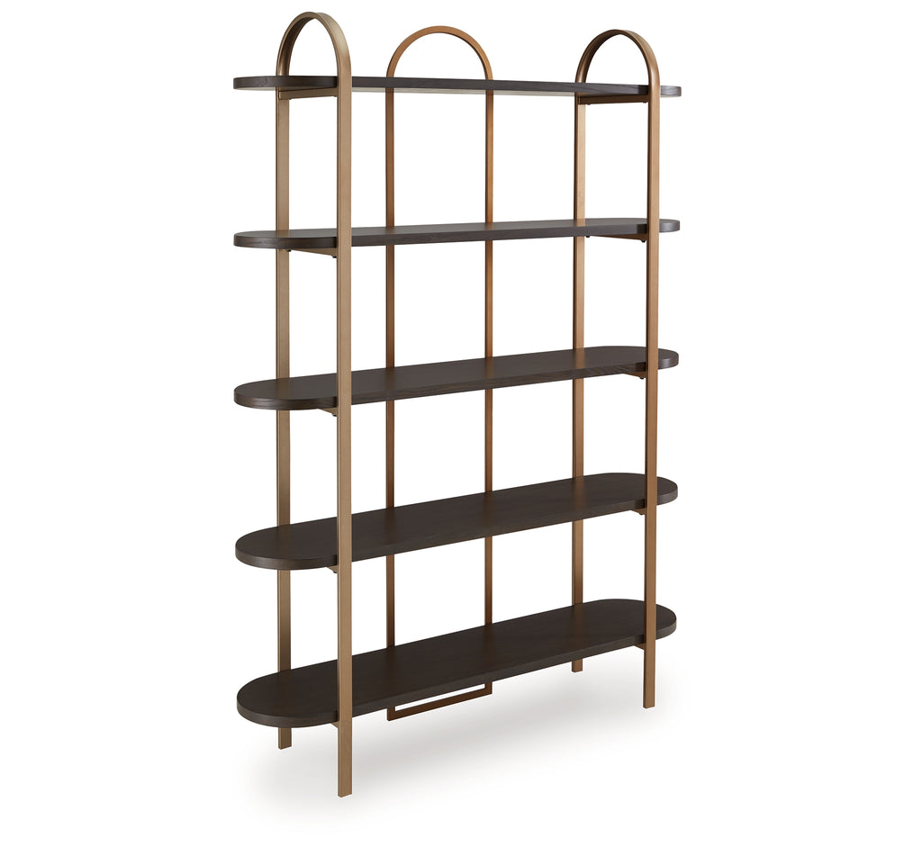 Brentmour Brown/Gold Finish Bookcase