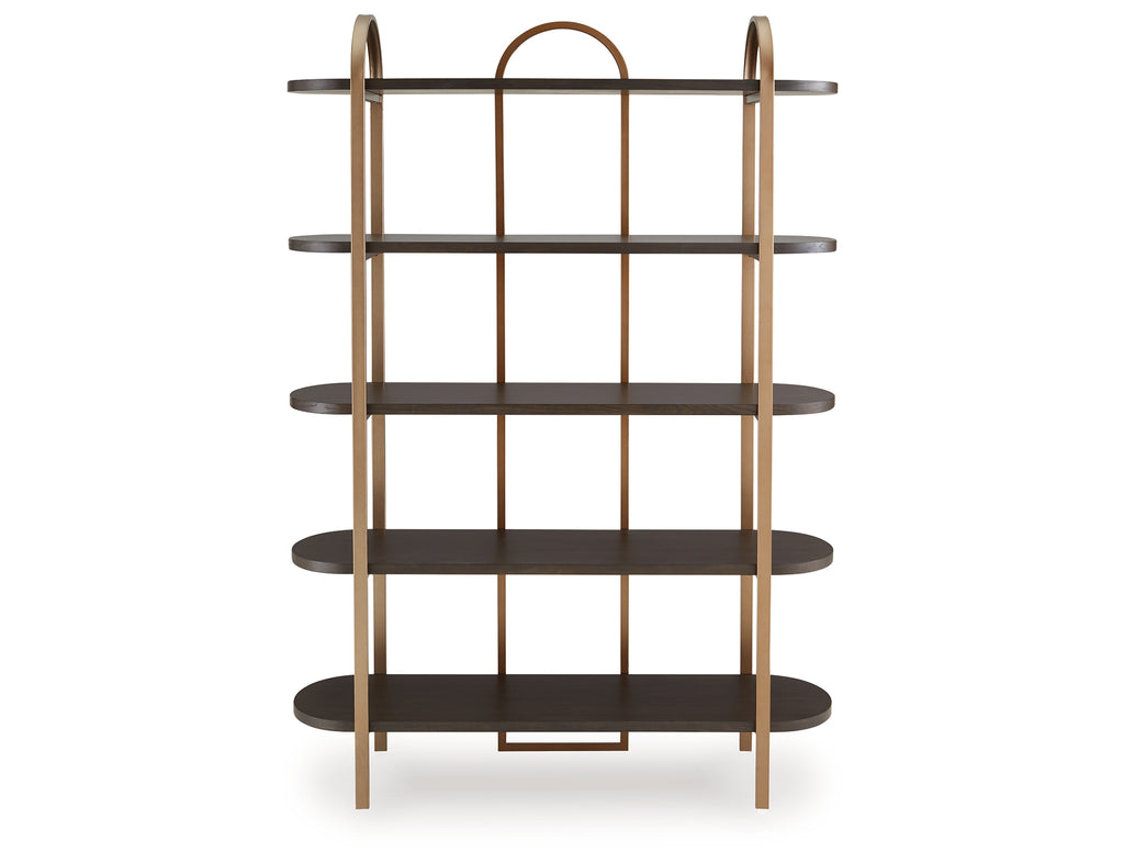 Brentmour Brown/Gold Finish Bookcase