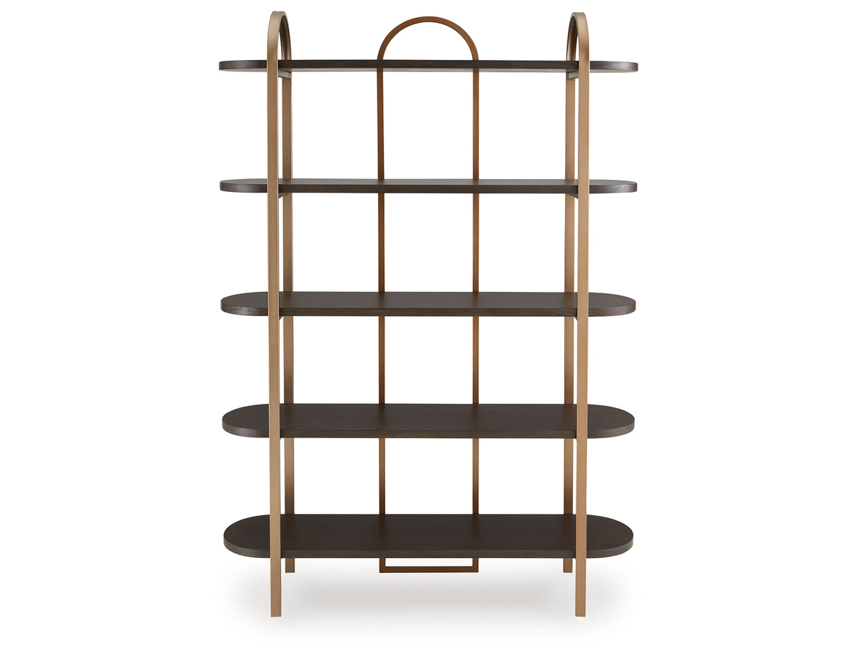 Brentmour Brown/Gold Finish Bookcase