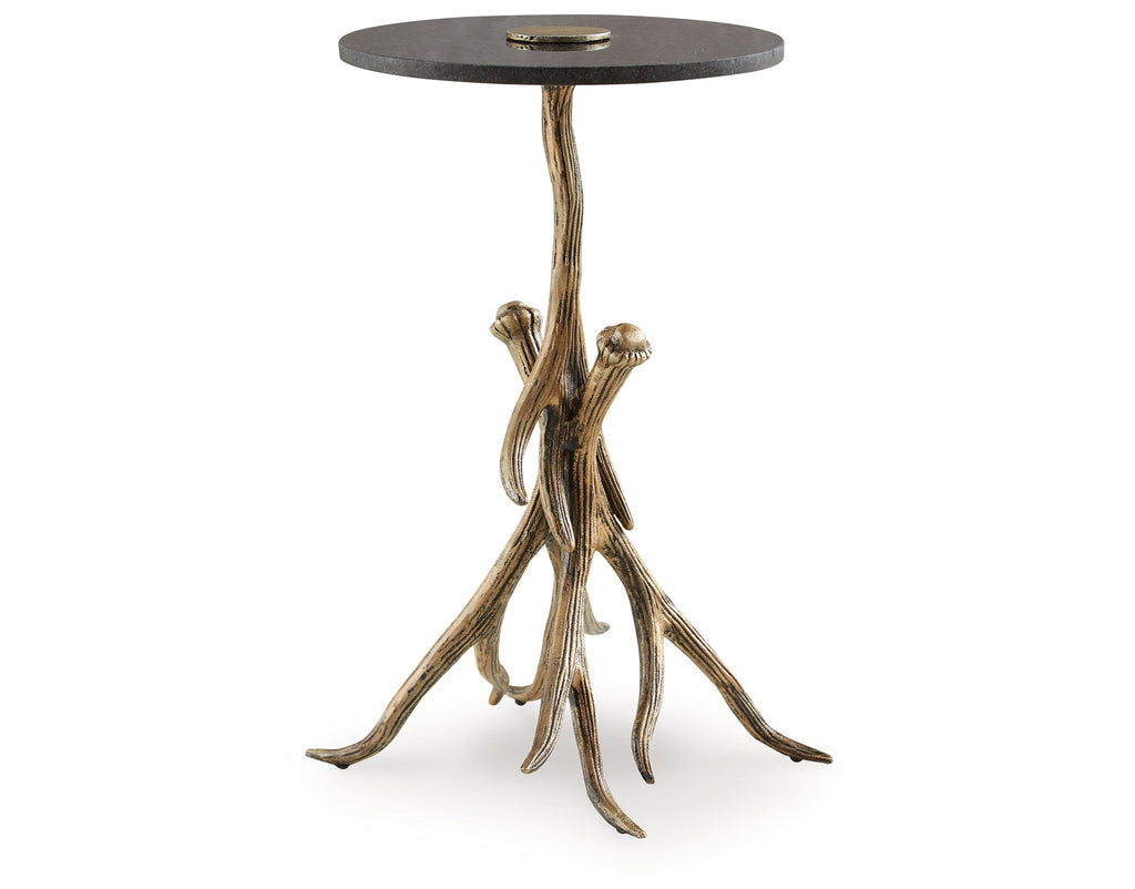 Lemkins Black/Antique Gold Finish Accent Table