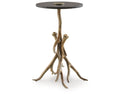 Lemkins Black/Antique Gold Finish Accent Table