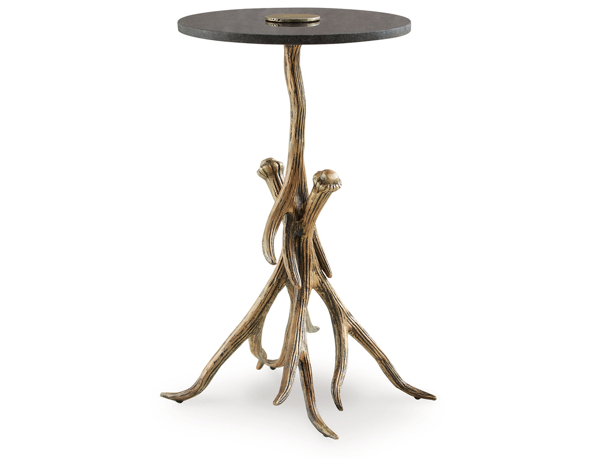 Lemkins Black/Antique Gold Finish Accent Table