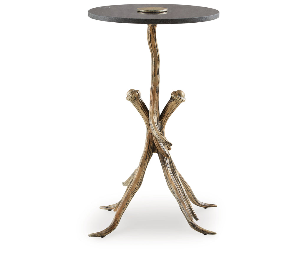 Lemkins Black/Antique Gold Finish Accent Table