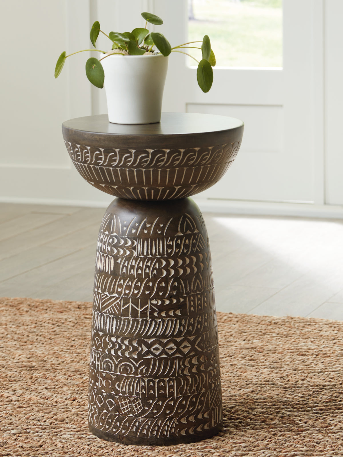 Hadcher Cream/Brown Accent Table