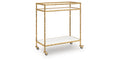Plattfield Antique Gold Finish Bar Cart