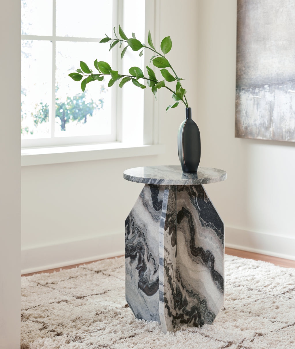 Wrenlane Black/White/Taupe Accent Table