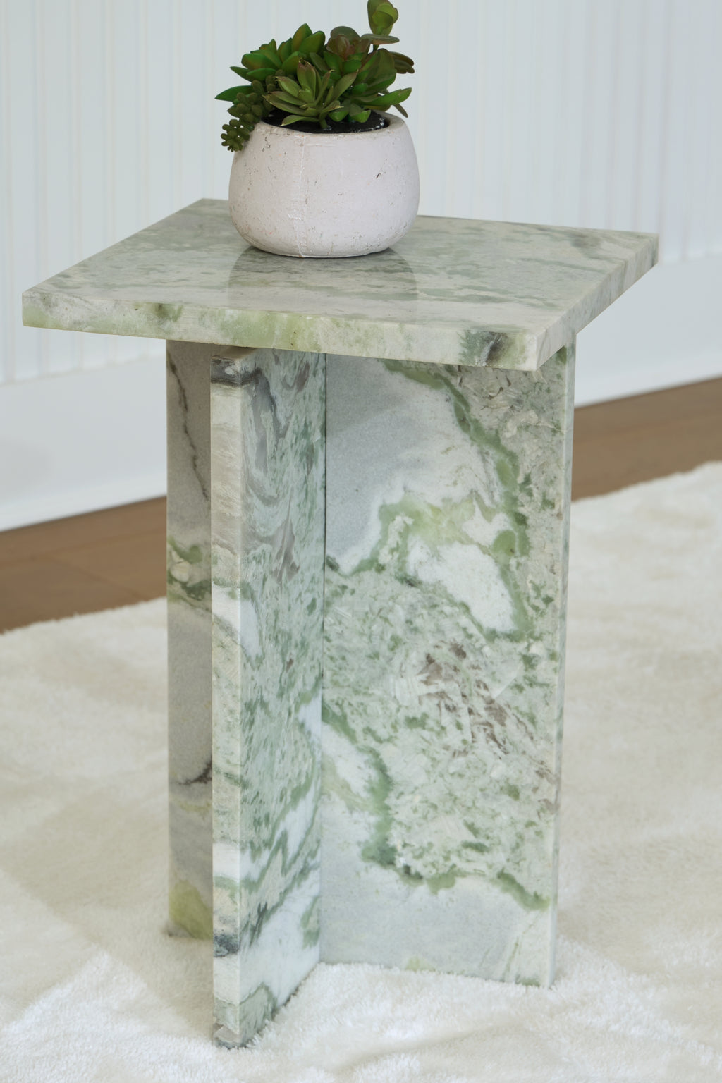 Deaconwell White/Green Accent Table