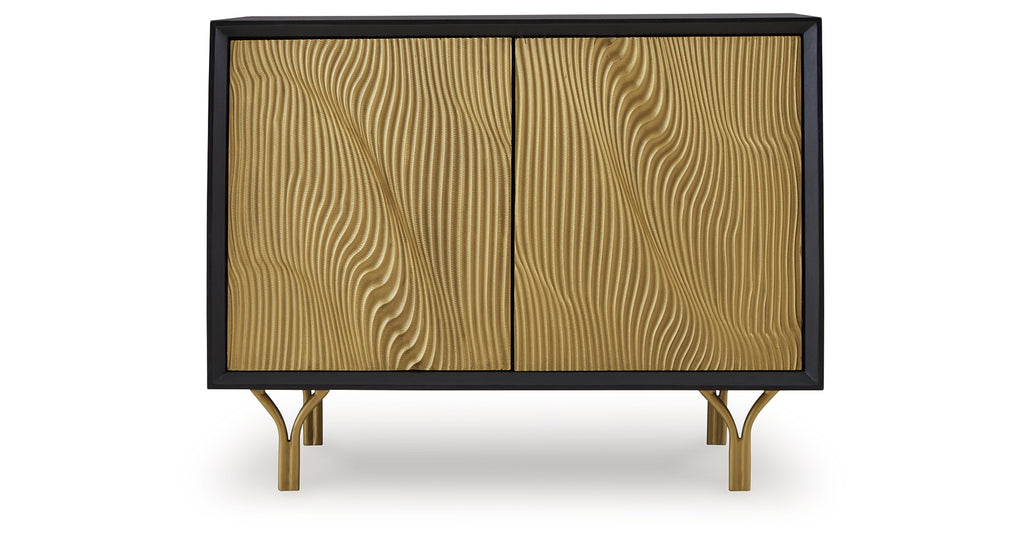 Tayner Black/Gold Finish Accent Cabinet