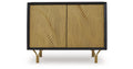 Tayner Black/Gold Finish Accent Cabinet