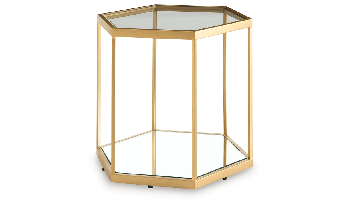 Veerwick Gold Finish Accent Cocktail Table