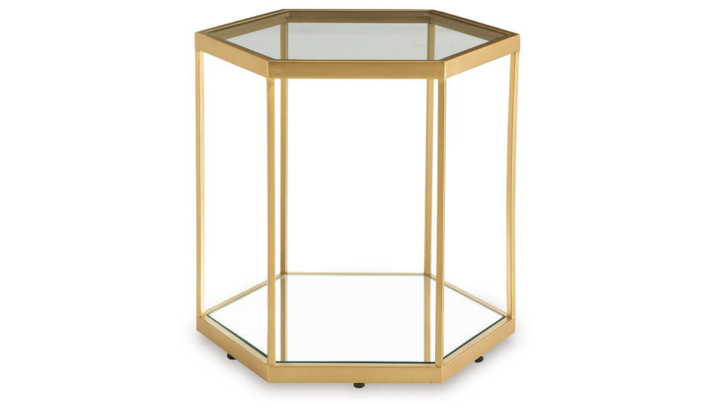 Veerwick Gold Finish Accent Cocktail Table