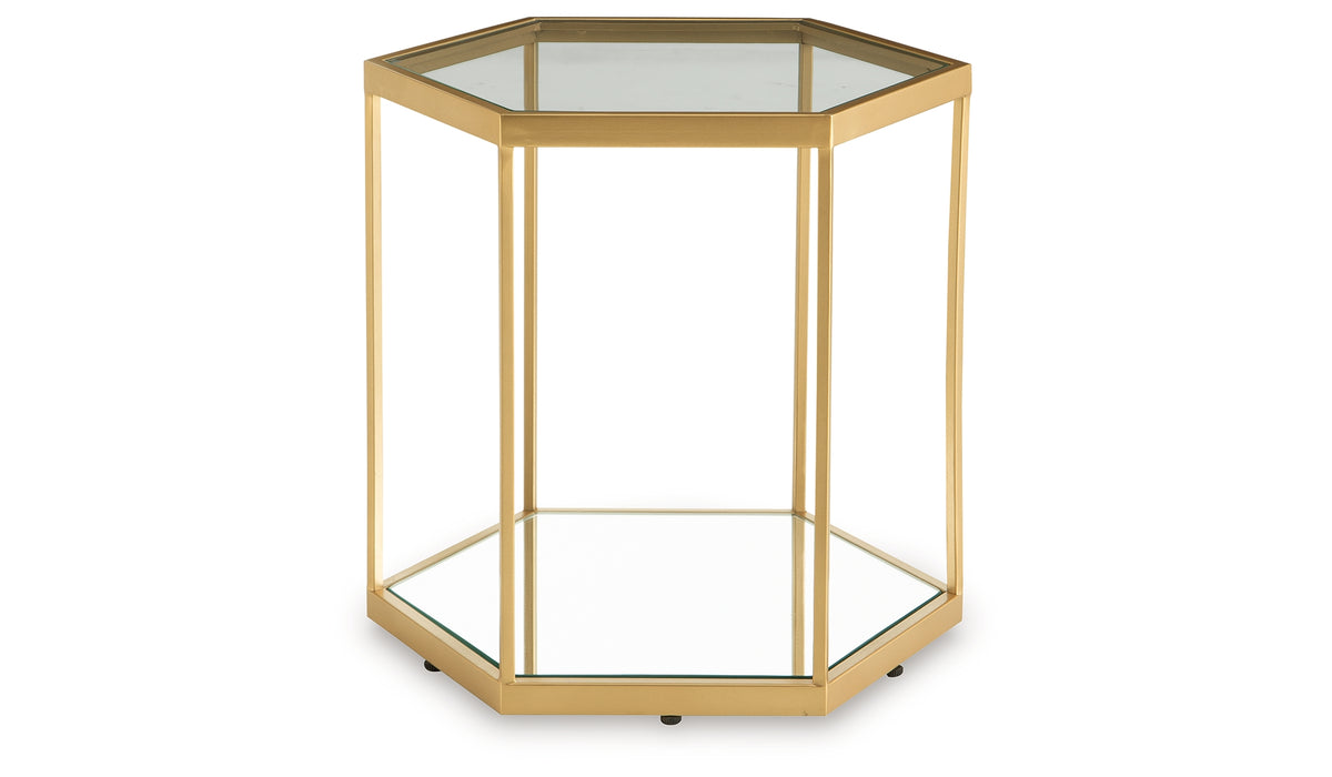 Veerwick Gold Finish Accent Cocktail Table