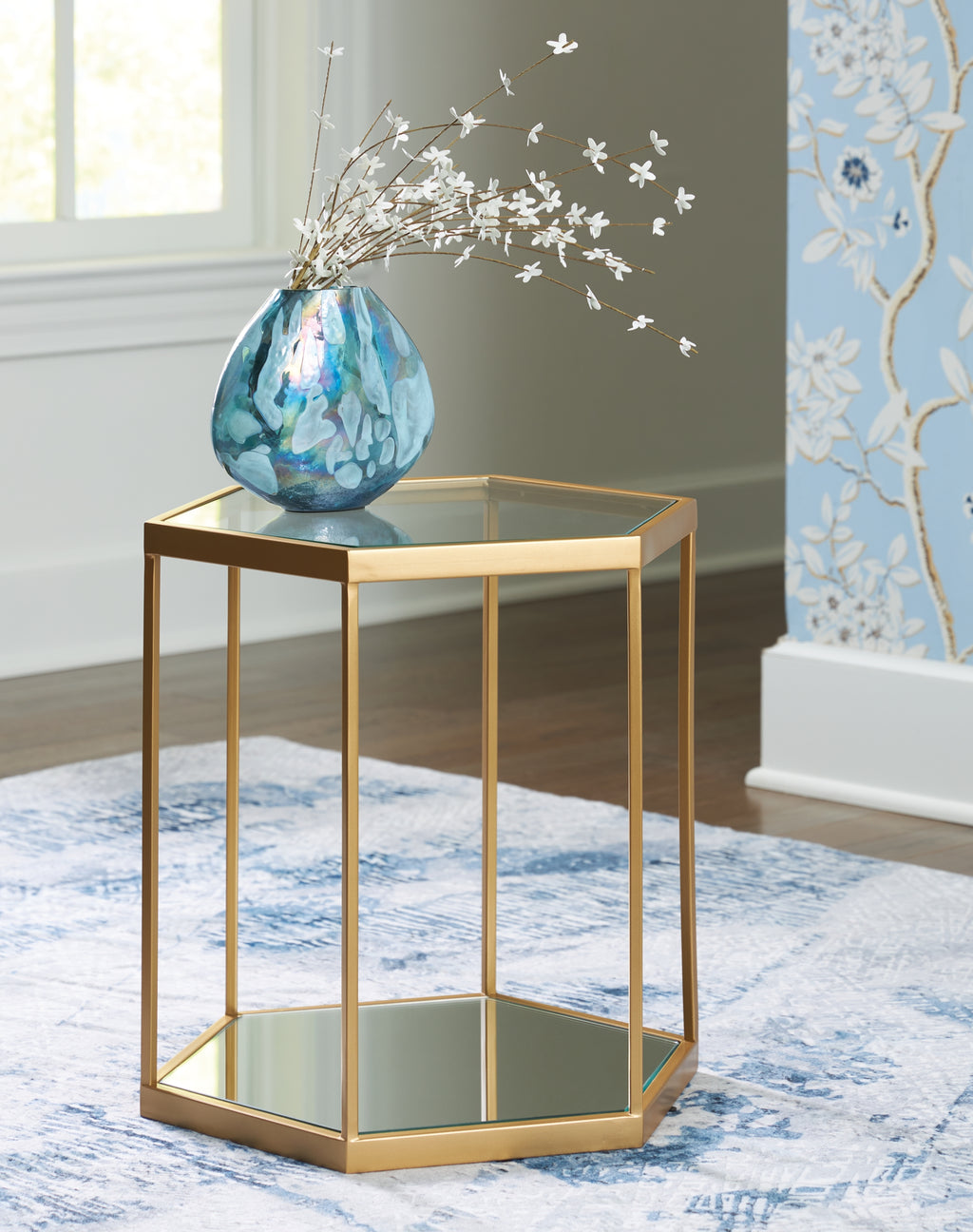Veerwick Gold Finish Accent Cocktail Table