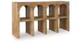 Luzmanacy Natural Brown Console Sofa Table