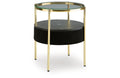 Nedman Black/Gold Finish Accent Table with Speaker