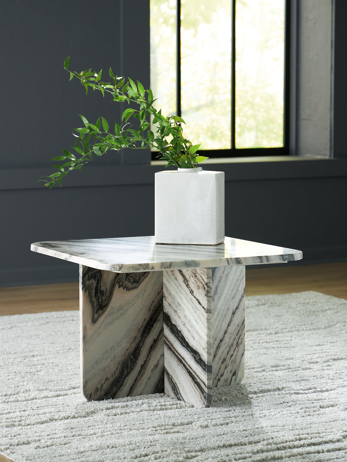 Baretton Black/White/Taupe Accent Cocktail Table