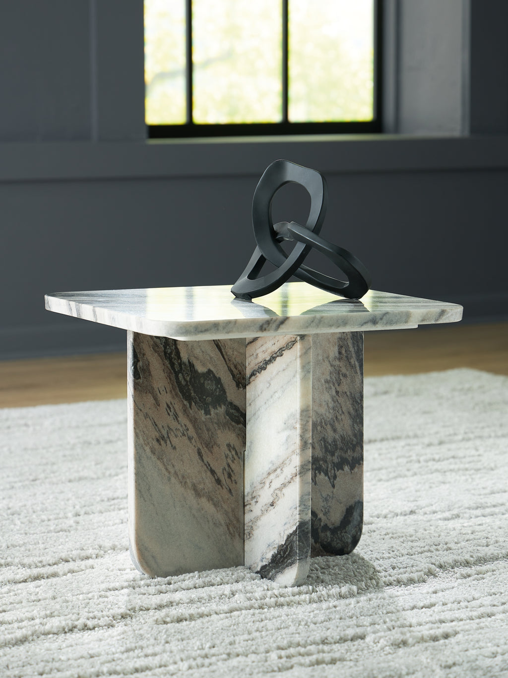 Baretton Black/White/Taupe Accent Cocktail Table