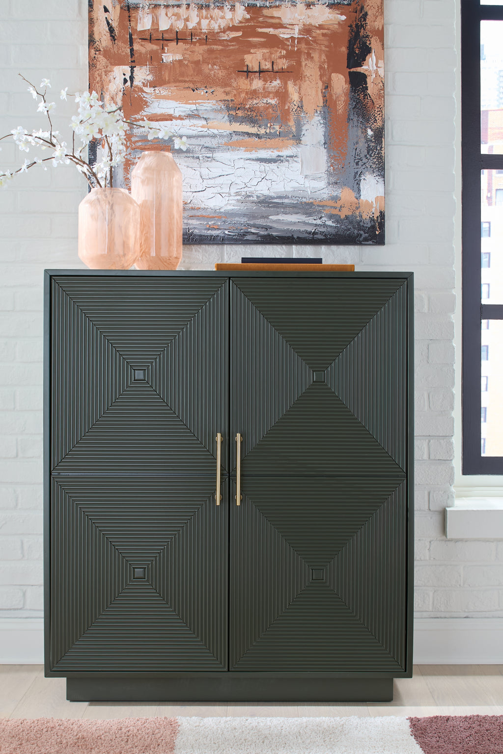 Geirwood Dark Green Accent Cabinet