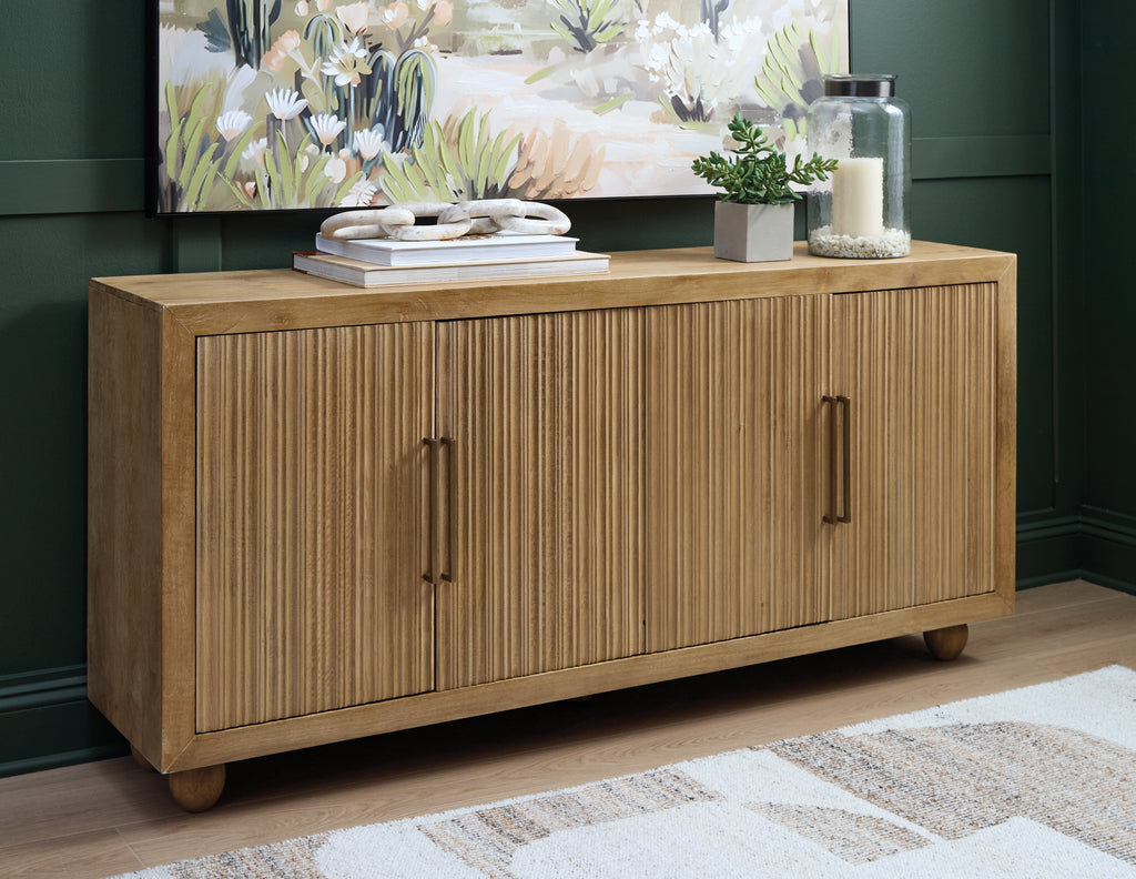 Niam Light Antique Beige Accent Cabinet