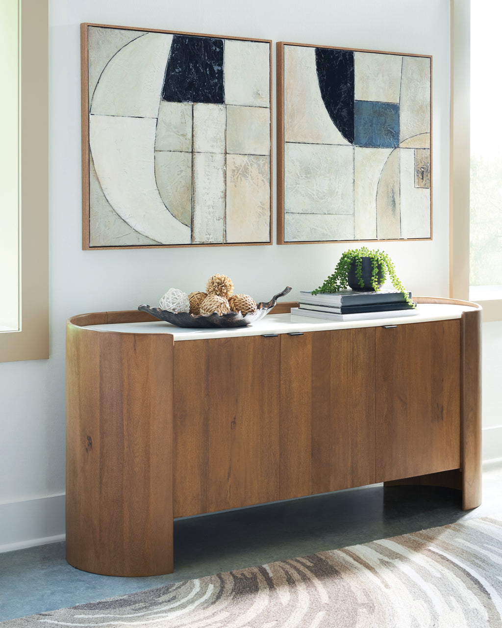 Fitzroy Brown/White Accent Cabinet