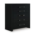 Maeling Black Five Drawer Chest