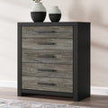 Broachmyn Black/Gray Five Drawer Chest