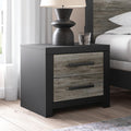 Broachmyn Black/Gray Two Drawer Nightstand