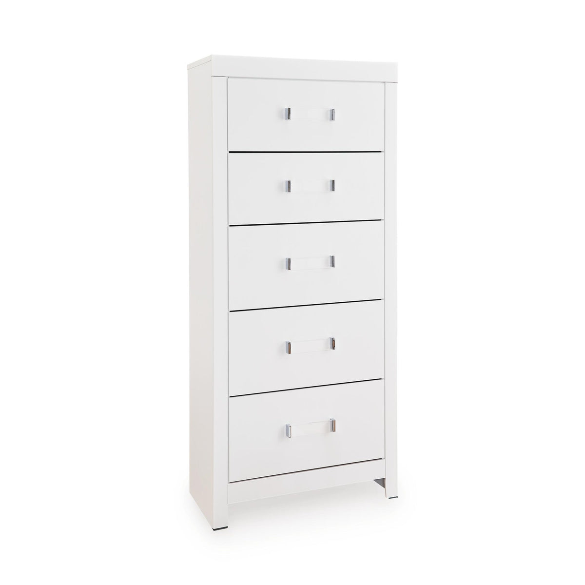 Maeling White Five Drawer Chest