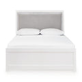 Maeling White King Upholstered Panel Bed