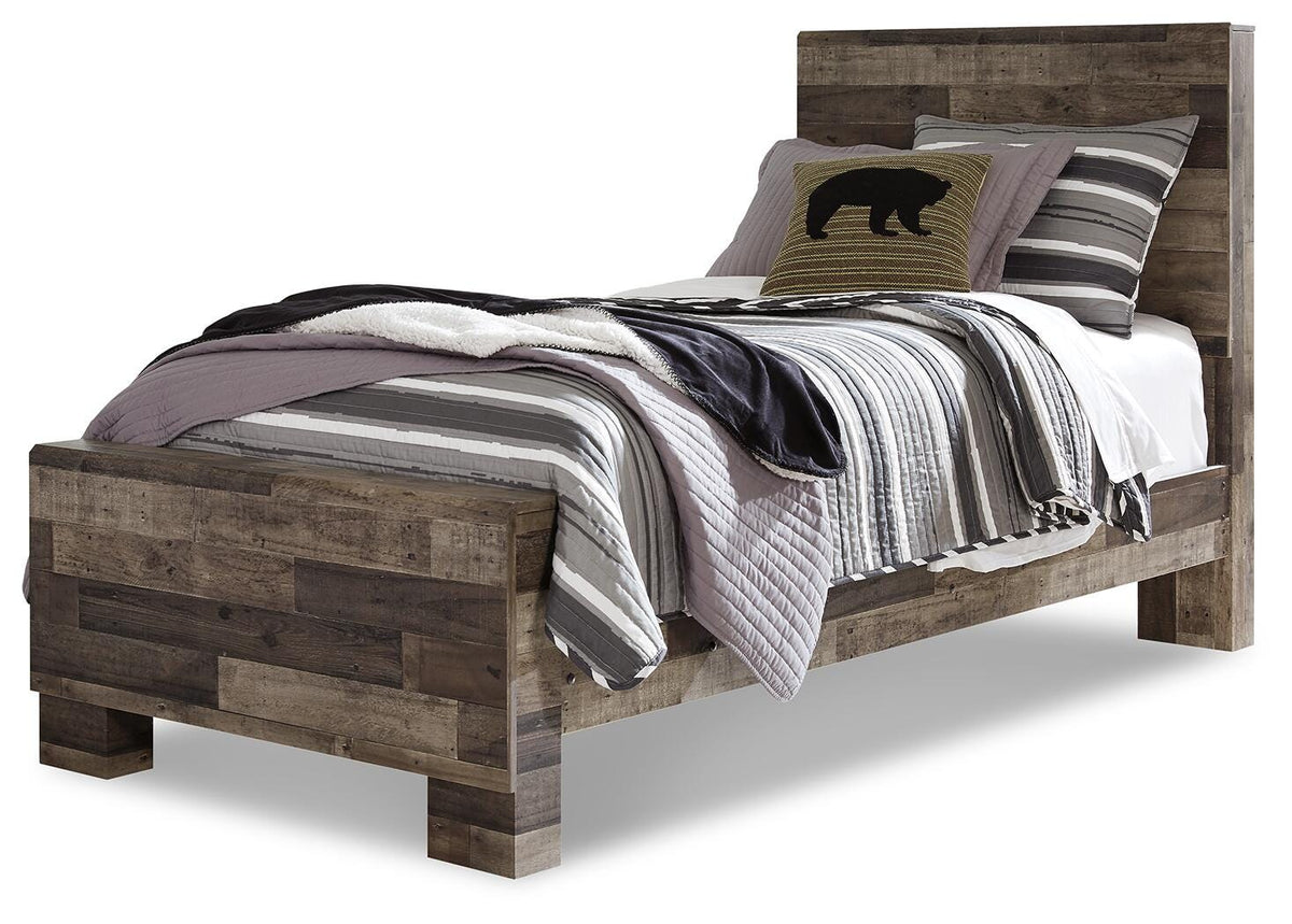 Derekson Multi Gray Panel Bed - Twin