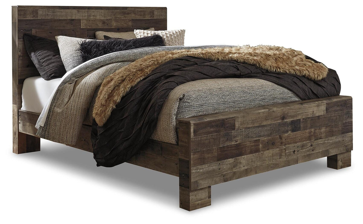 Derekson Multi Gray Panel Bed - Queen