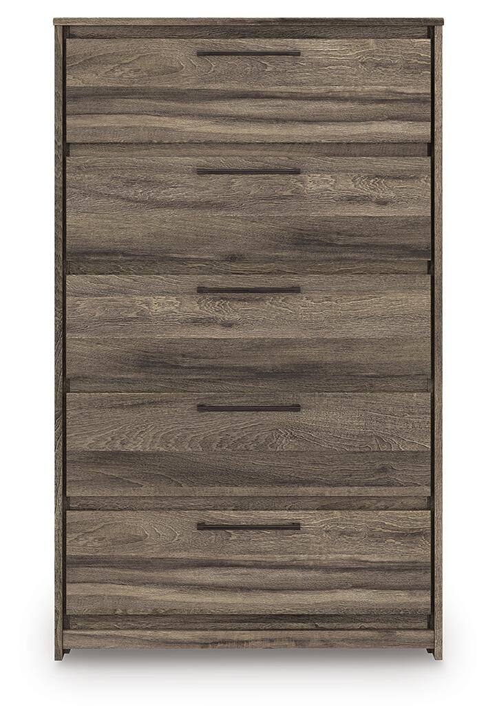 Elbrim Brown Five Drawer Chest