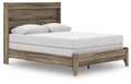 Elbrim Brown Panel Bed - Queen