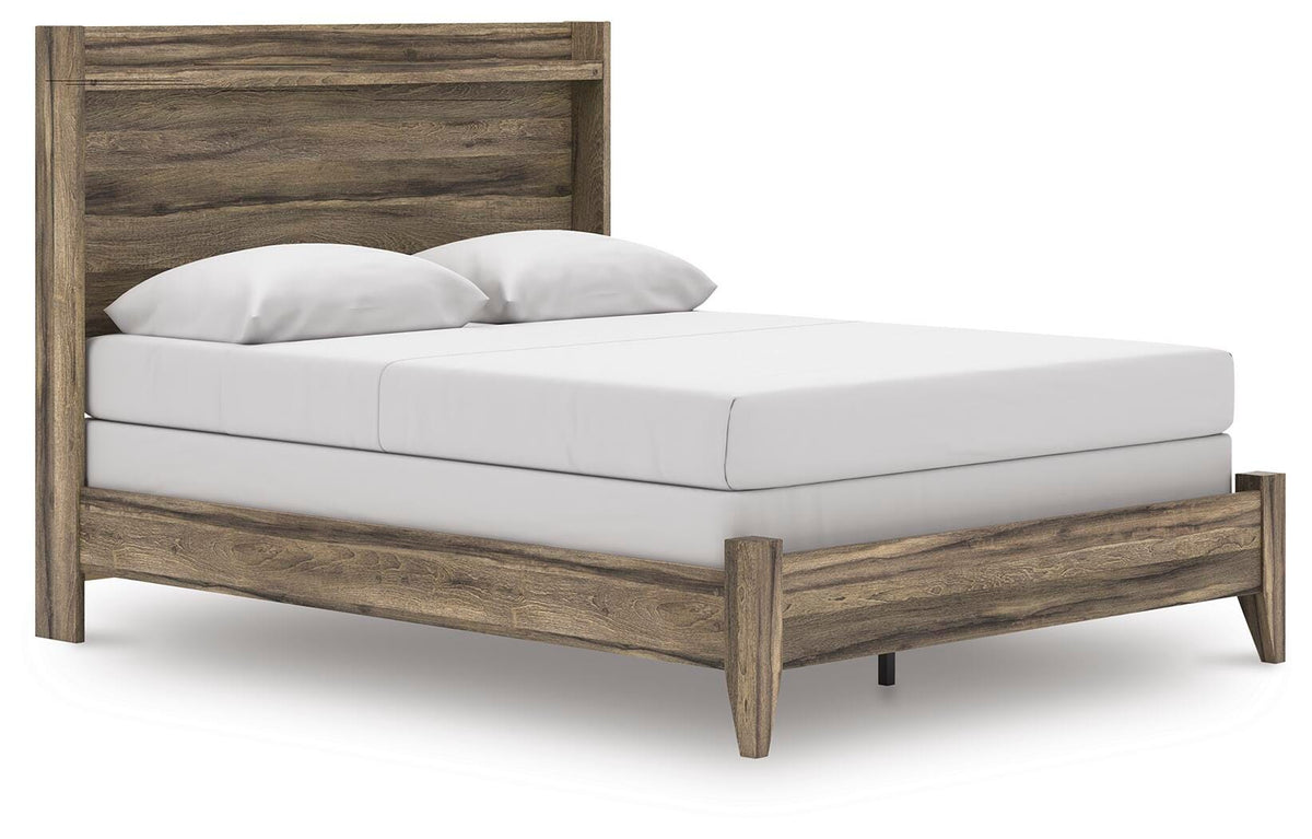 Elbrim Brown Panel Bed - Queen